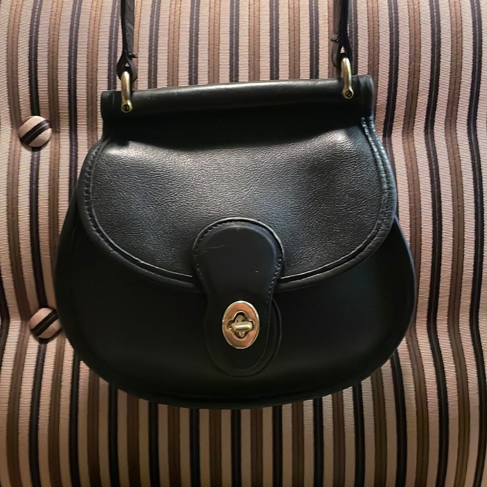 Vintage Coach Post Pouch 9906 black with brass